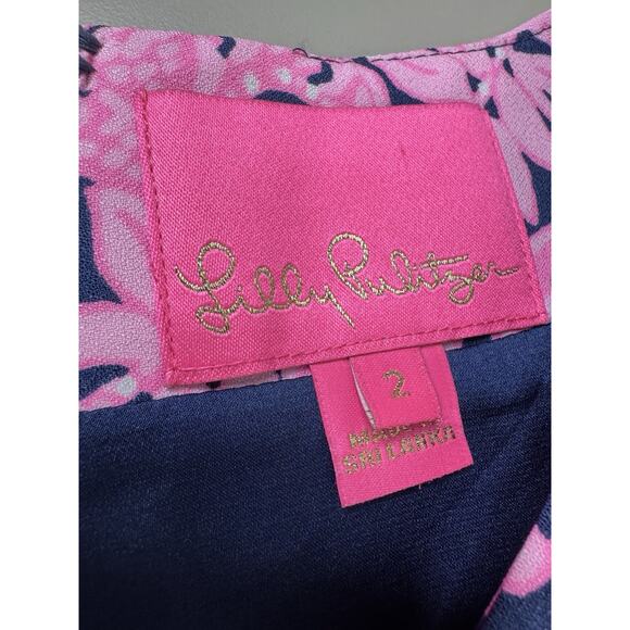 Lilly Pulitzer Blanca Stretch Romper Sz 2 High Tide Perfect Colorful Preppy - Picture 4 of 16